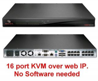 Avocent DSR8020 16 Port 8 Remote IP Users KVM Over Web IP Switch 