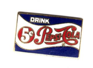1980s Drink Pepsi Cola Pin Gold Cloisonne Enamel New