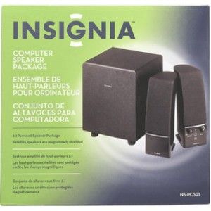 insignia 2 1 computer speaker system 3 piece black ns pcs21