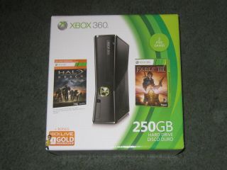 NEW Xbox 360 Slim 250GB Holiday Bundle (Fable 3, Halo Reach, 3 Months 