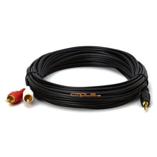 25 ft 3 5mm Mini Plug to 2 RCA Male Stereo Audio Cable