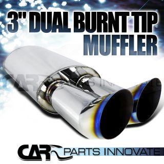 Outlet Dual Burnt Slant Titanium Tip Muffler DTM Exhaust