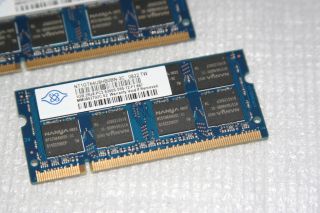 Nanya 2GB 2 x 1GB 2Rx8 PC2 5300S DDR2 Memory NT1GT64U8HB0BN​ 3c 