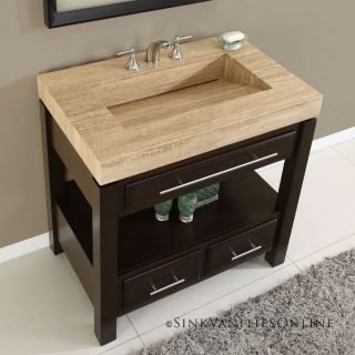 36 Sierra Travertine Top Single Sink Bathroom Vanity