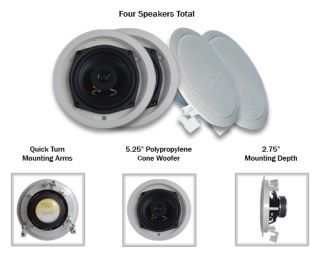 New Home Audio 200 Watt 5 25in Wall Ceiling Speakers