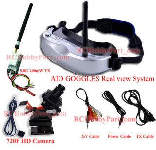 RC 5 8GHz 200mW 720P HD Camera AIO Goggles FPV System
