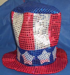 4TH OF JULY HOLIDAY UNCLE SAM HAT   10 X 9  PREVIOUSLY USED 