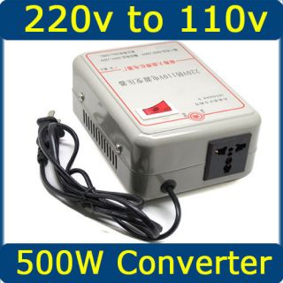220v to 110v 500w Step Down Voltage Converter Transformer Converts 500 