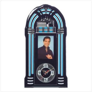 Elvis Jukebox Wall Clock 50s Diner Photo Decor New