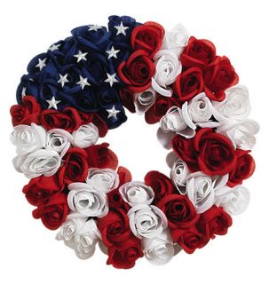 Patriotic 4th of July Americana Wreath Red White Blue by AVON