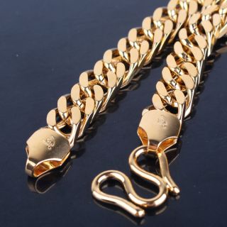 Shinning 24k gold filled unisex women men classic cuban necklace 23.4