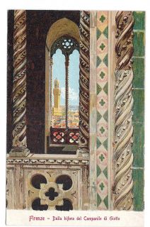 ITALY antique post card Firenze Dalla bifora del Campanile di Giotto 