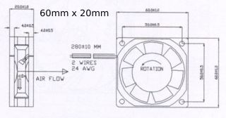 ea New 60mm x 20mm Fan Quiet 20 7 CFM 3 Pin Space Fan M602012M 