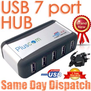 Port USB 2 0 Hub External UK AC 3A Power Adapter PSU