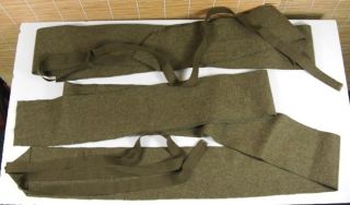   FULL LENGTH KHAKI WOOL PUTTEES ABOUT 8 FT LONG NOT INLCUD TAPES