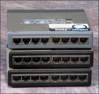 lot of 3 linksys sd208 8 port 10 100 switches click on images for 