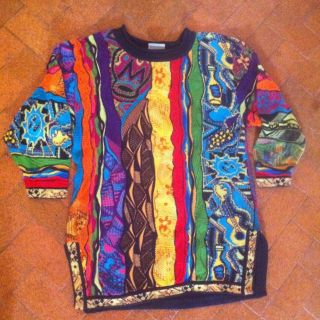Vtg 90s Coogi Australia Knit Bright Sweater Cosbybiggie Drake Hip Hop 
