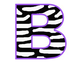 Purple Black Zebra Alphabet Letter Name Teen Jungle Safari Wall 