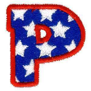 Patriotic Letter P Stars Embroidered Iron on Patch