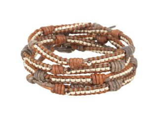 Chan Luu 32 Wrap with SS Nuggets on Knotted Leather    