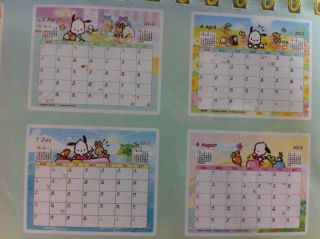 2013 Sanrio Pochacco Table Desktop Calendar Stickers Notice Board 