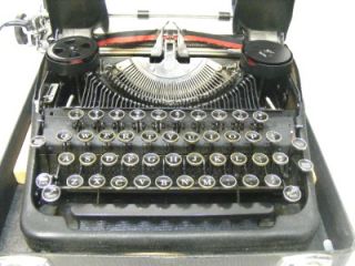 SMITH CORONA STERLING Typewriter matte black w shiny stripes IN CASE