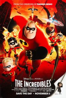 Incredibles Movie Poster 2 Sided Original 27x40 Disney