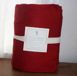 New Pottery Barn Kids Taylor Cargo Duvet Cover Twin Red