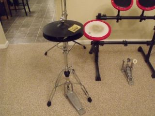 Remo Pearl Abel Practice Pad Drum Set w Cymbals Rack Stands Hardware 