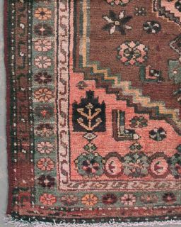   ANTIQUE PERSIAN MALAYER HAND KNOTTED WOOL AREA RUG CARPET WITH ABRASH