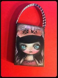 Girl Big Eye Painting Juxtapoz Abril Lowbrow ACEO Card EBSQ Wood 