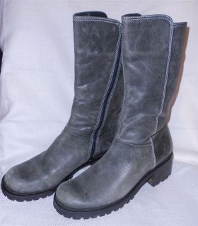 Kenneth Cole Reaction Gray Leather Distressed Boot Size 7