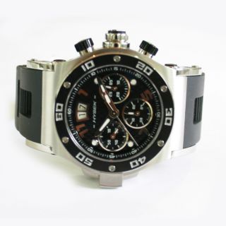 Hysek Abyss Explorer Mens Stainless Steel Case Chronograph Date Watch 