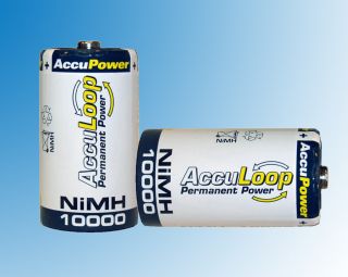 Accupower Acculoop D 10000 Precharged NiMH Rechargeable Battery 2 Pack 