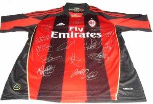 AC Milan Team Soccer Football Signed Jersey Shirt Home