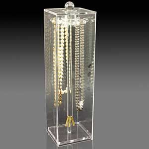 Clear Necklace Tower Acrylic Jewelry Organizer Box