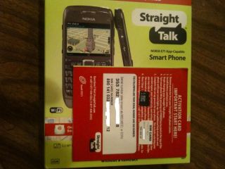 Sim card and activation card for Straight Talk E71 smartphone