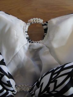 Betsy & Adam Black/White Long Maxi Dress Sz 10 M Medium NWT $189