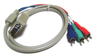 Component RGB Video 3 RCA Male To D sub 15 Pin VGA Video Adapter Cable