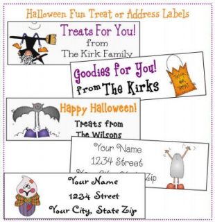 Personalized Halloween Treat Stickers or Address Labels