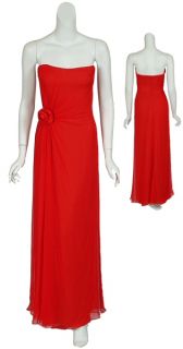 Vibrant Red Reem Acra Luscious Silk Dress Gown 10 New