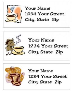 personalized coffee cup return address labels