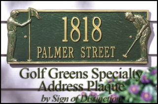 Our Golf Greens Specialty Address Marker will add a sports appeal 