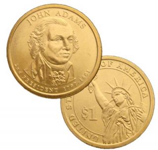 2007 P+D John Adams B.U. Presidential Dollar.