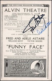 George GERSHWIN Fred Adele ASTAIRE Signed 1928 Funny Face Program