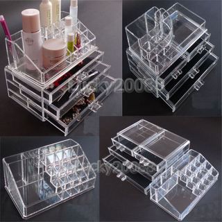  Acrylic Jewelry Drawers Box Storage Makeup Case Cosmetic Organizer 