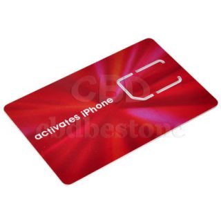 Universal SIM Activation Card For Apple iPhone 4 4S 4G 3G 3GS