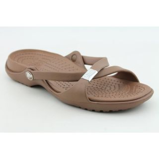 Crocs Adara Womens Sz 9 Bronze Slides New Synthetic Flip Flops Sandals 