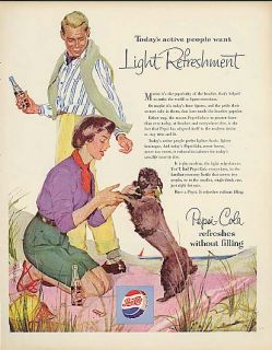 Todays Active People Want Light Refreshment Poodle Pepsi Cola Ad 1959 