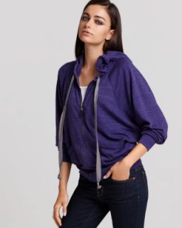   Purple Double Pocket Long Sleeve Active Hoodie Shirt Top s BHFO